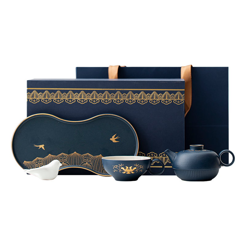 【新品】中国国家博物館　寄付返礼品　海晏河清　中国茶器セット 中国国家博物馆海晏河清灯笼茶具礼盒套装茶壶茶罐功夫生日礼物