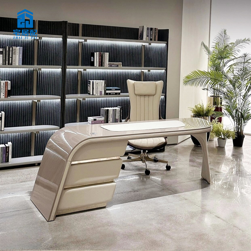 Italian-Style Light Luxury High-End Visionnaire Study Desk Designer Irregular Executive Desk Home Office Desk and Chair