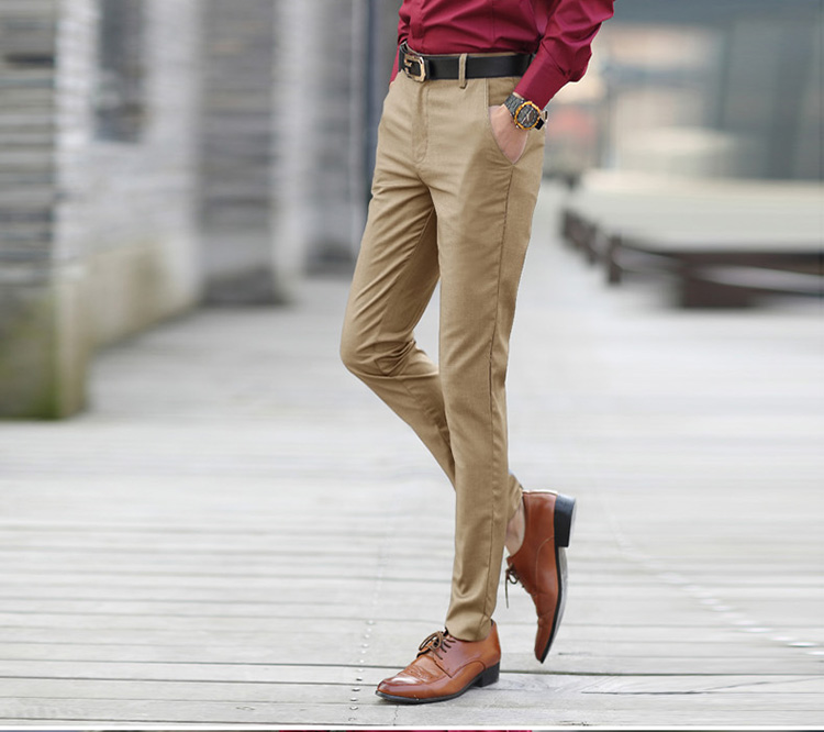 Quần tây nam công sở mùa thu công sở phù hợp với quần nhỏ giản dị Chân cao và quần dài 120cm quần kaki nam
