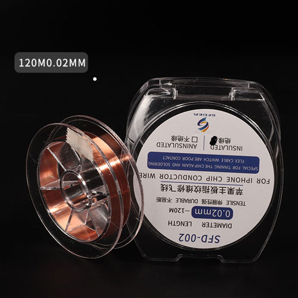 Gold Feng 0 02mm single crystal copper wire fine lacquered wire straight welding inductor mobile phone repair main board fingerprint flying line