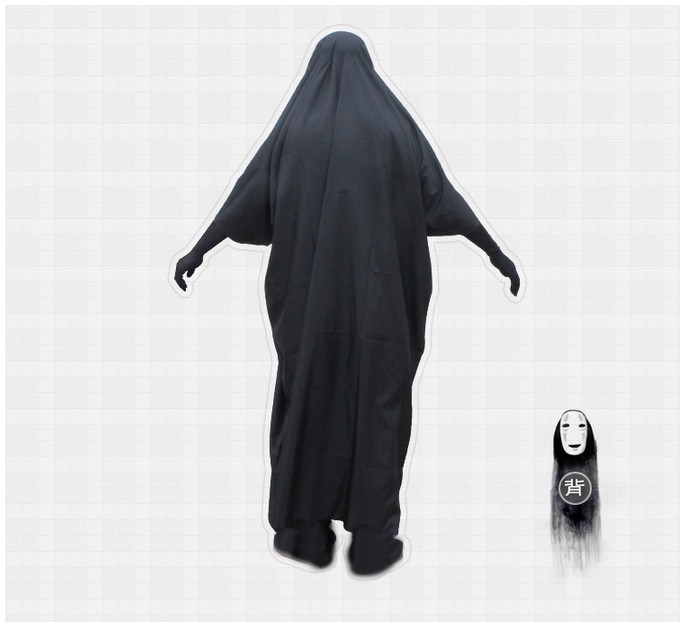 Spirited Away COS Không Có Khuôn Mặt Người Đàn Ông Trang Phục Cosplay Quần Áo Găng Tay Mặt Nạ Full Đảng Hoạt Hình cosplay đồ ngủ