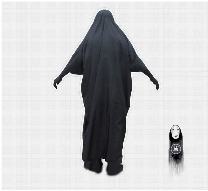 Spirited Away COS Không Có Khuôn Mặt Người Đàn Ông Trang Phục Cosplay Quần Áo Găng Tay Mặt Nạ Full Đảng Hoạt Hình