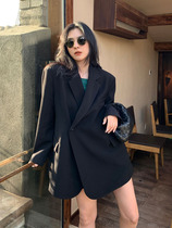 2022 spring Korean version of the new Fried Street Suit Jacket Woman Loose Casual Irregular Advanced Sensation Cushion Shoulder West Clothing Tide