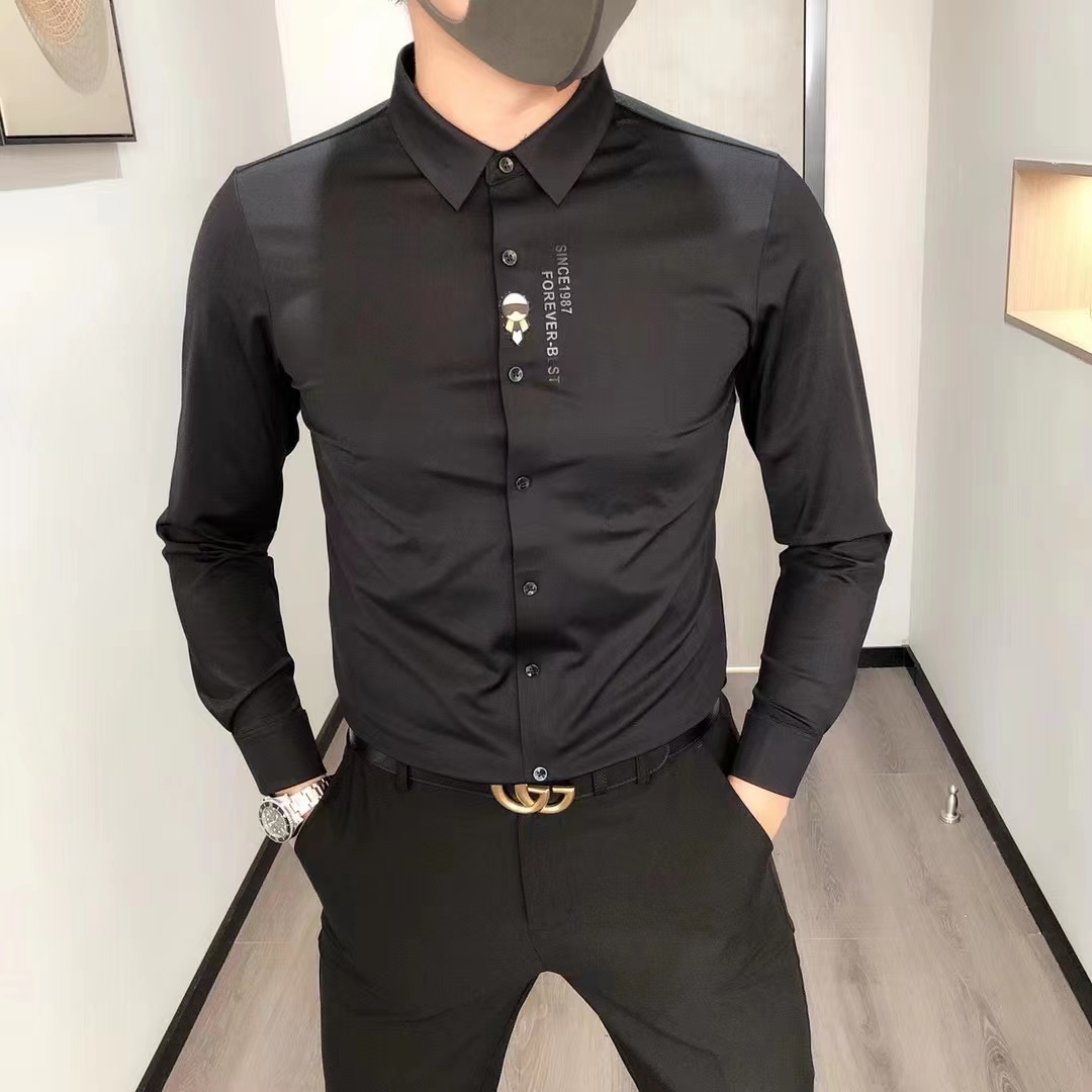 高級ノンアイロン長袖シャツメンズ春夏薄手高級白シャツビジネスメンズカジュアル結婚式シャツ