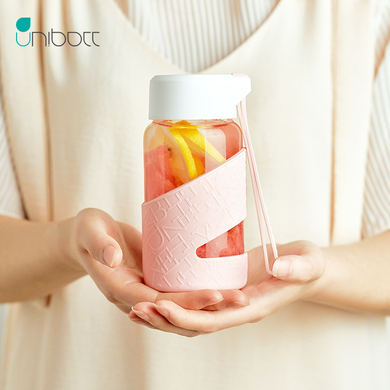 Youdao glass women's portable insulated flower tea cup Student with lid cute juice cup Korean creative accompanying cup