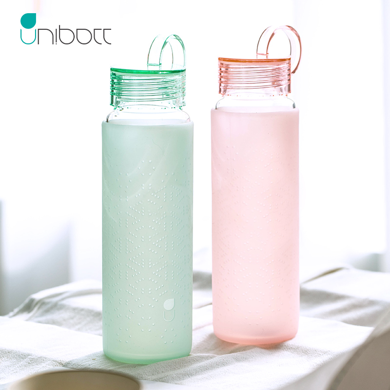 UNIBOTT Youdao glass Korean version simple water cup bottle small fresh creative trend cute portable tea cup