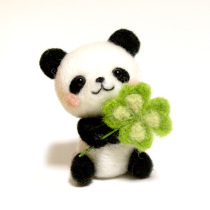 Wool felt poke poke music Adult Pass the time Handmade DIY production novice material pack Panda clover