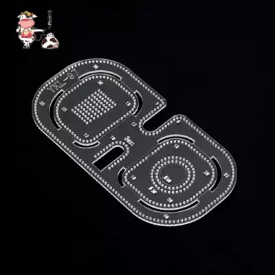 Chopping ruler Acrylic version template rounded ruler Zipper slot chopping ruler Four kinds of spacing diy package tools