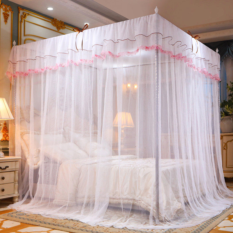 Floor-type mosquito nets Home 1 5m beds Princess Wind palace 1 8m thickened stainless steel bracket veins account 2 m encryption