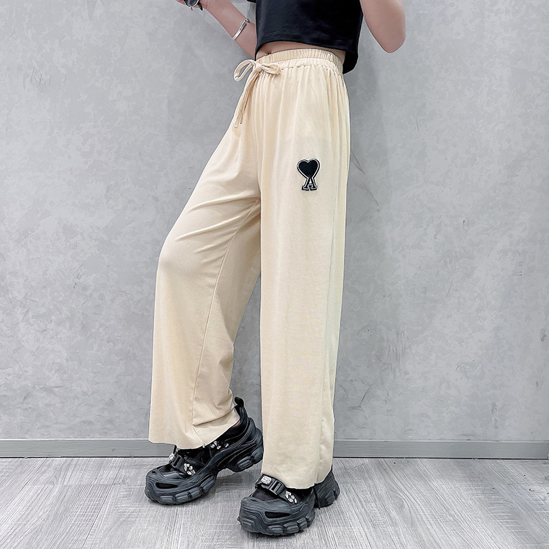 Girls' wide-leg pants summer thin loose straight pants children's summer chiffon casual pants girls big children's ice silk pants