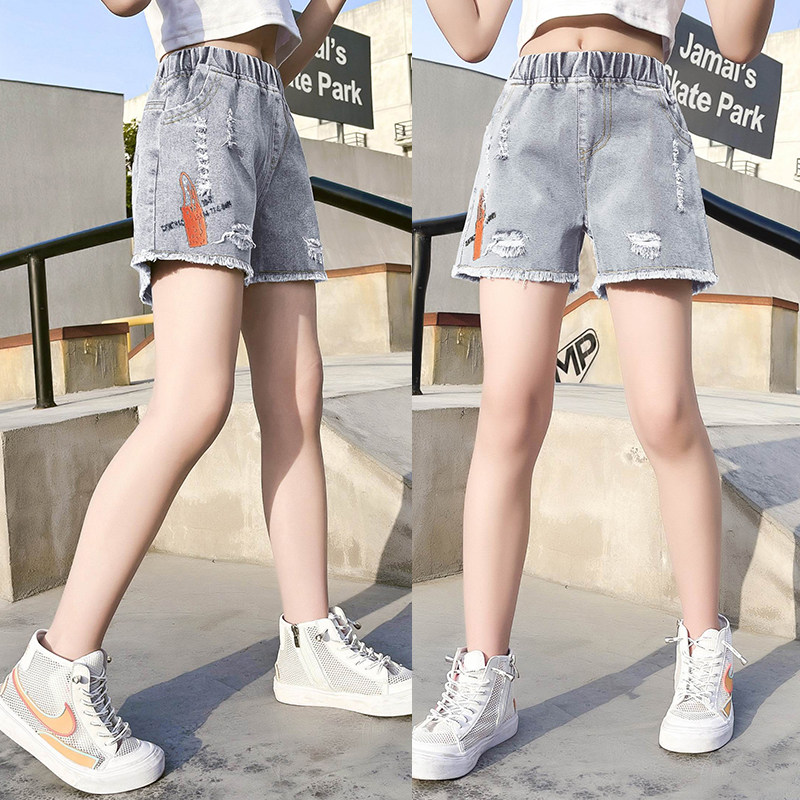 Girl Breaking Cowboy Shorts Shorts Summer Thin 2021 New Korean version of the Korean version of the outside wearing 100 ride-hailing hot pants
