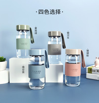 Glass Simple Hand Cup with Cup Set Tea Leak Outdoor Personality Net Red Water Cup New Classic