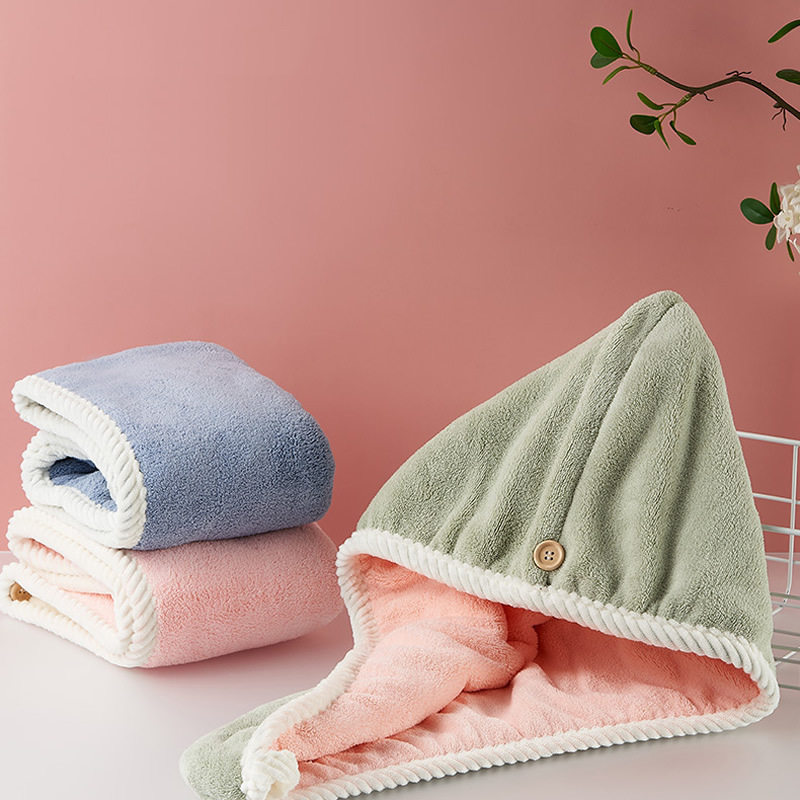 New thickened double coral ply hair soft and strong absorption without a hair speed dry headscarf