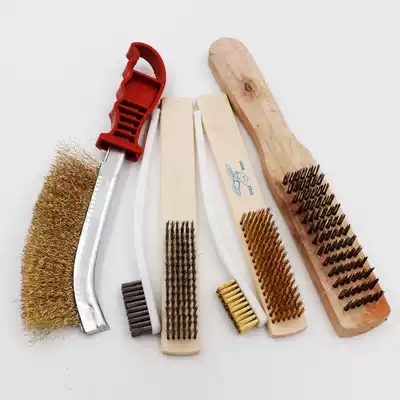 Brush in addition to paint and rust steel wire polished copper wire plate brush Small copper wire brush brush iron wire hard