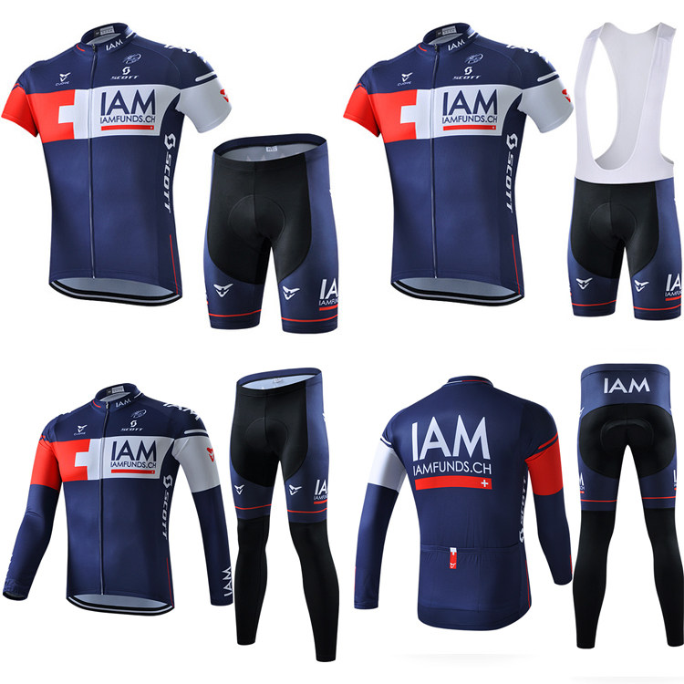 IAM Blue Fleet Version Riding short sleeves Baby Bag Long Sleeve Suit Men Spring Summer And Autumn Bike Clothes Bike Clothes