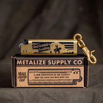 Metalize Taiwan Red Rabbit Trading co-branded retro brass lighter cover explosion-proof lighter case