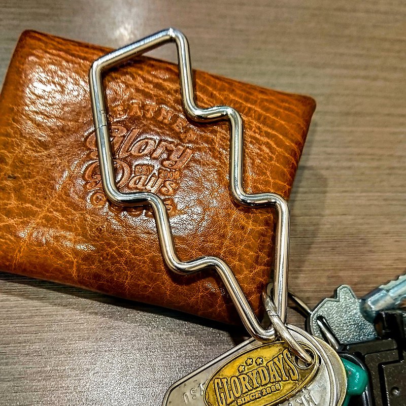 Taiwan Glorydays Retro Stainless Steel Lightning Keychain Handmade Simple Keychain Versatile Accessory