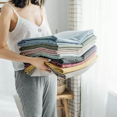 Japanese style single wash cotton cotton cotton bed sheet pure cotton bed bag solid color single student dormitory single double bed hat