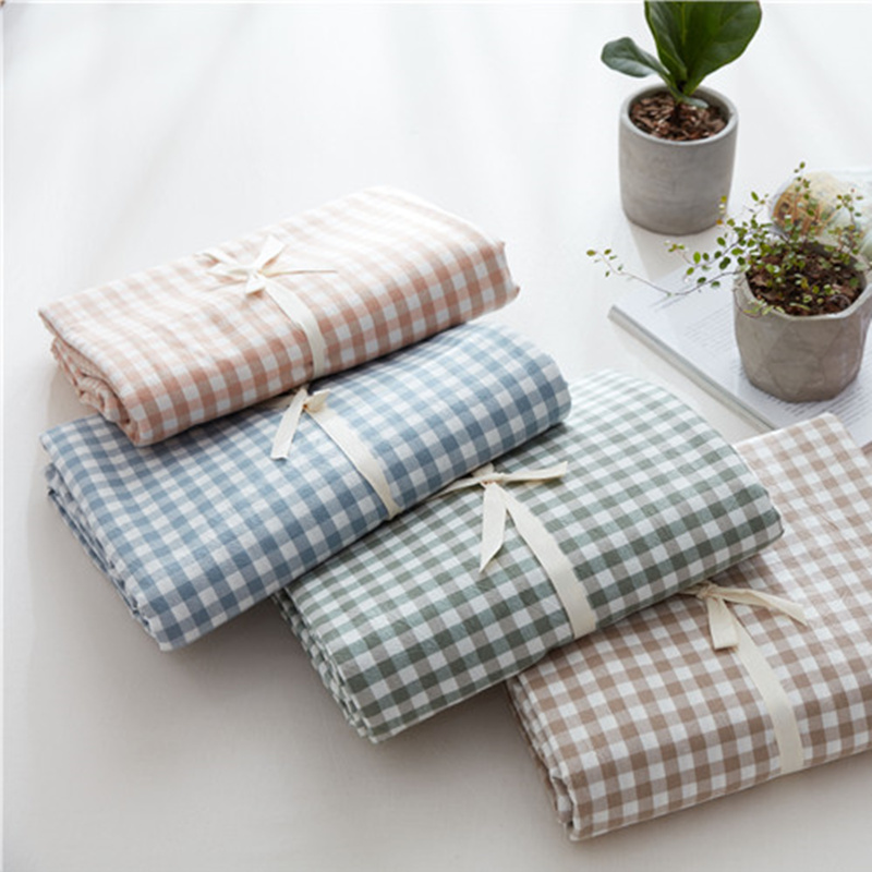 Japan-style Washed Cotton Plaid Single Quilt Cover Briefing all cotton Single Double Quilt Cover Pure Cotton Quilt Cover Single Bed Bedding