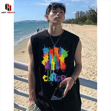 Hong Kong Trendy American-Style Vest for Men, Summer Sleeveless Shirt with Street-Style Creative Letter Print, Pure Cotton Casual T-Shirt Hong Kong Trendy American-Style Vest for Men, Summer Sleeveless Shirt with Street-Style Creative Letter Print, Pure Cotton Casual T-Shirt
