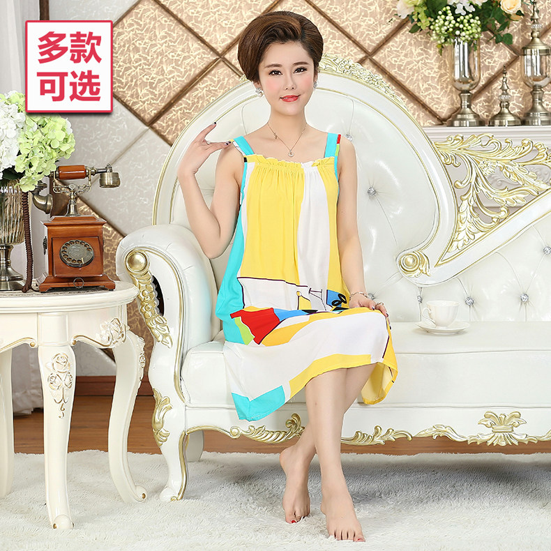 Summer Silk Sleepskirt Hanging Artificial Cotton Silk Cutty Cartoon Sleeper Room Air conditioning skirt