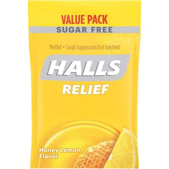 ຕົວແທນຈັດຊື້ຂອງອາເມລິກາ HALLS Relief Honey Lemon Sugar Free ອາການໄອ