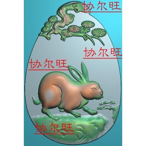 Exquisite chart jdp gray diagram Bmp hanging pine 46 plate oval computer jade sculpture rabbit rabbit rabbit