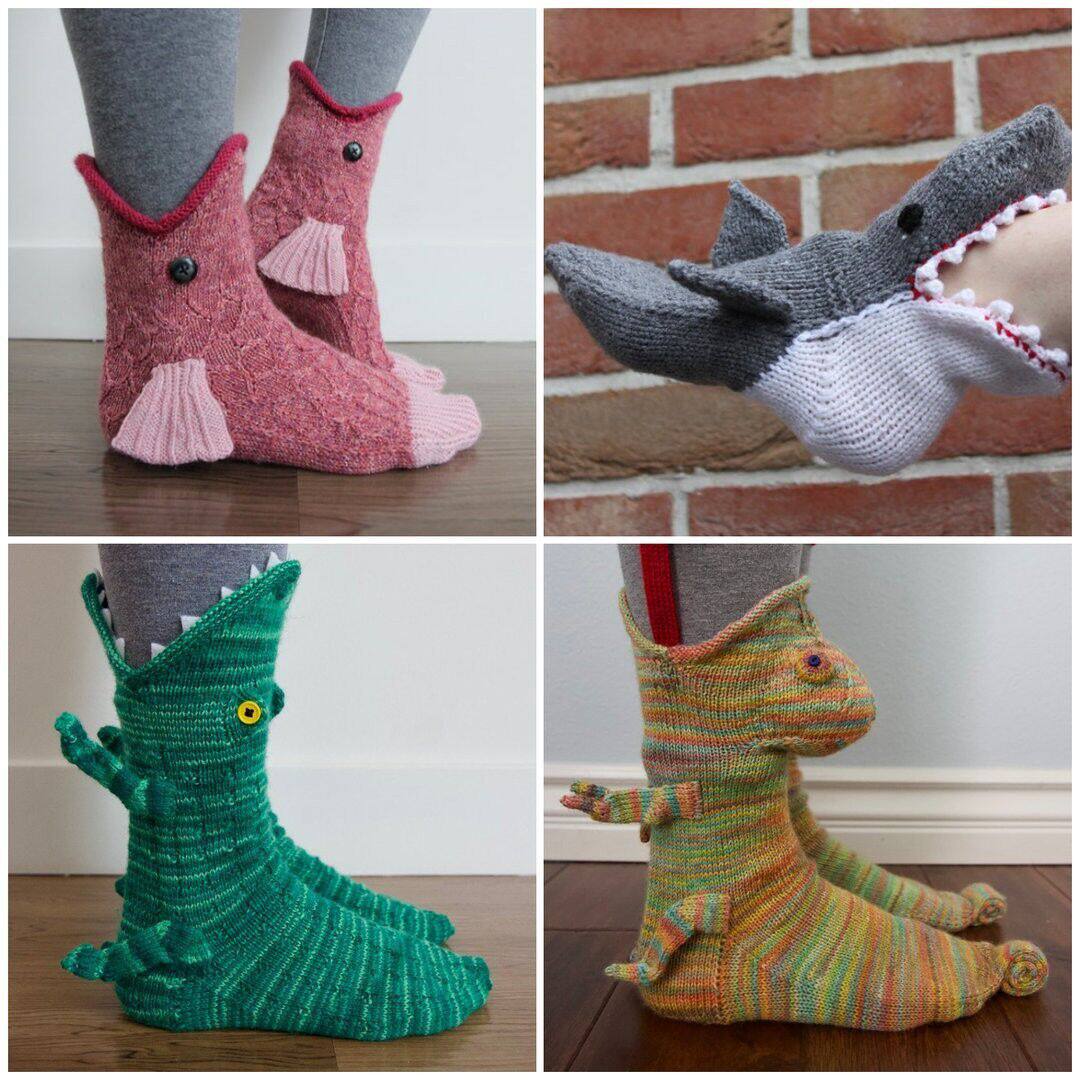 Knit Crocodile Socks Crocodile Socks Cross-Border Christmas