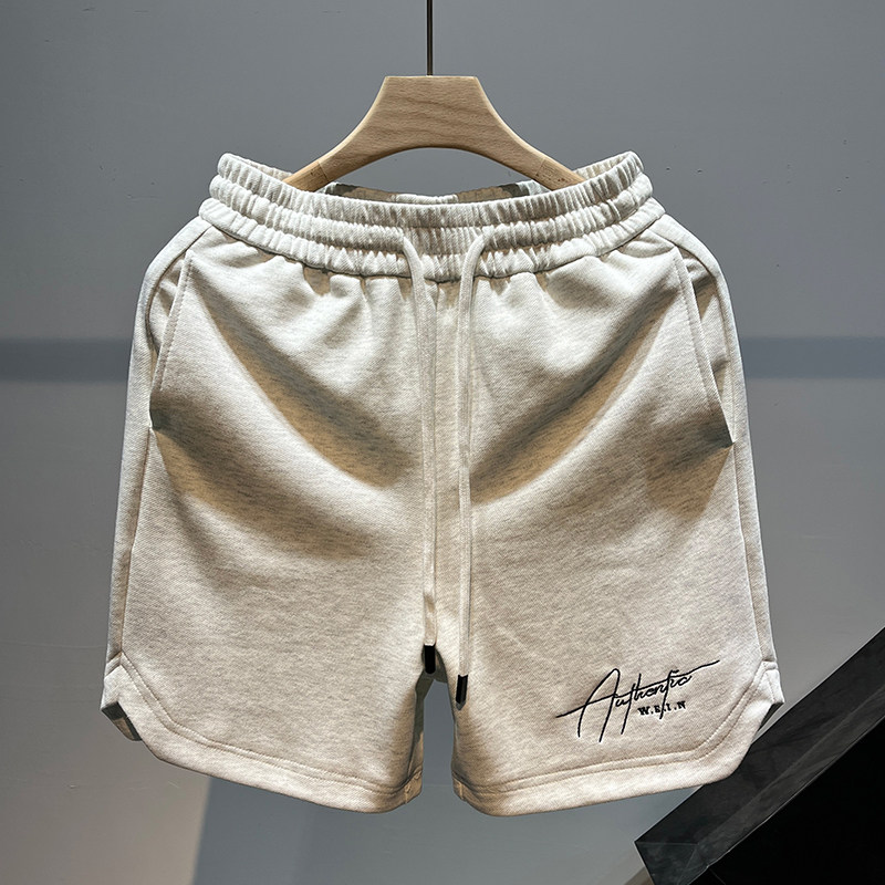 Спортивные шорты с вышивкой, мужские летние брендовые спортивные штаны для фитнеса с пятью точками, американские повседневные свободные баскетбольные брюки большого размера