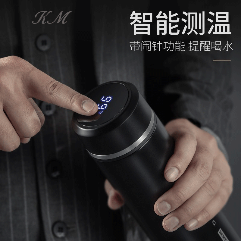 KM UK high-grade smart sterling silver liner thermos cup portable 999 silver water Cup men's women's Tea Cup customization