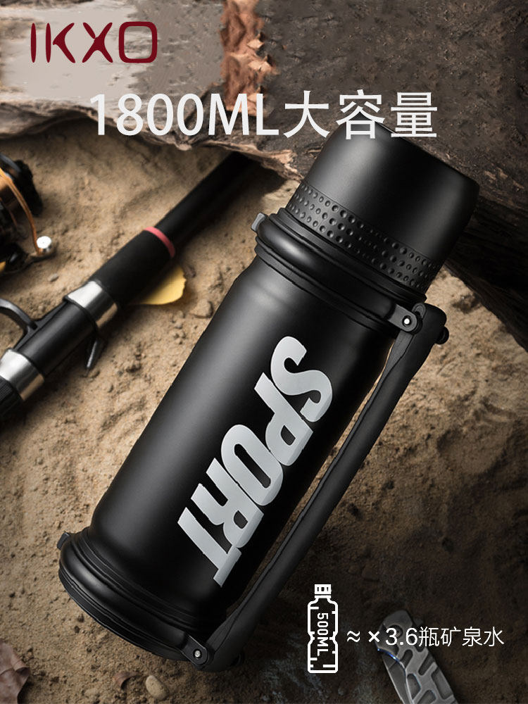 IKXO UK outdoor large-capacity thermos cup portable 316 stainless steel sports thermos thermos water bottle
