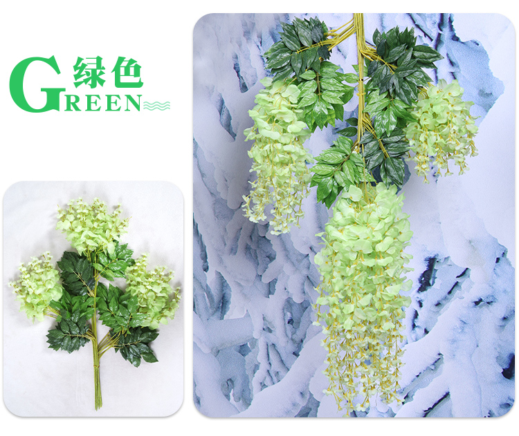 Mô phỏng Hoa Wisteria Hoa đậu dài Hoa trang trí Hoa Chuỗi Hoa Mây Mây Trần Đám cưới Vine Hoa giả Hoa lụa - Hoa nhân tạo / Cây / Trái cây hoa giả trang trí phòng khách