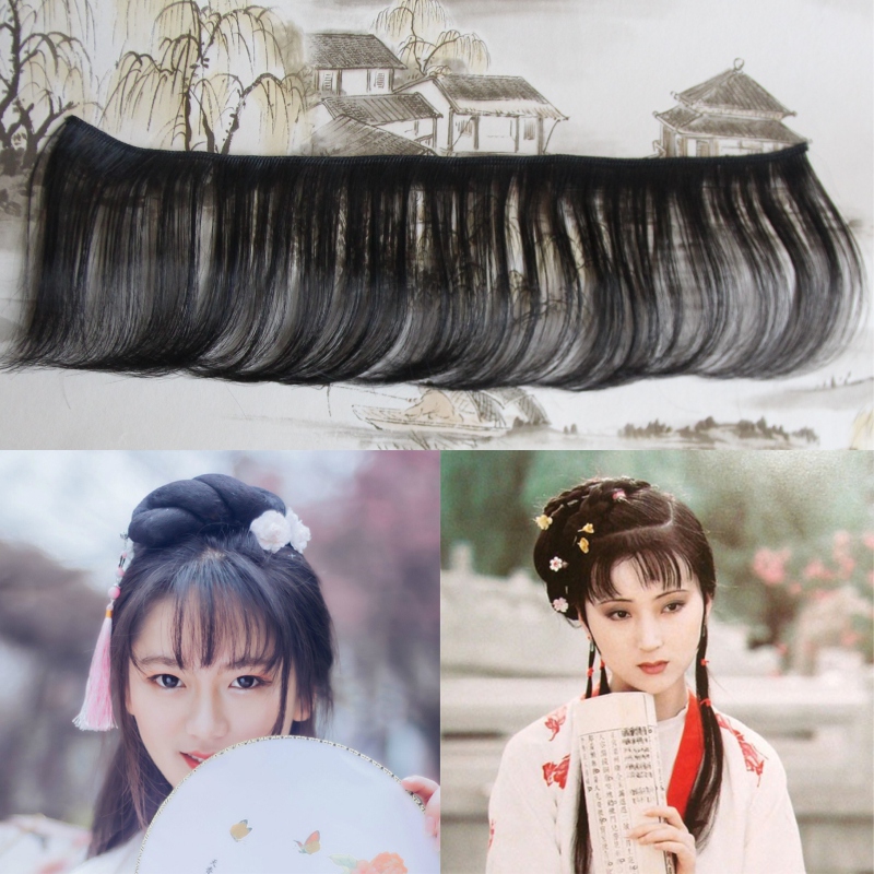 Xinhuan ancient QiLiu Hai fake female theatre air can naturally modify the hairline straight black thin