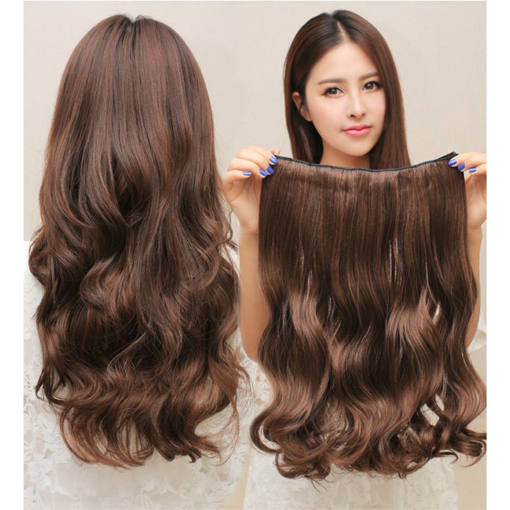 Xinyu fashion high temperature silk curling piece big wave five card curling hair piece roll 1 piece hair extension piece