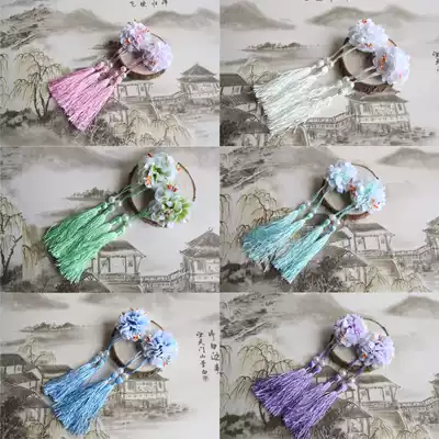 Hanfu headdress colorful silk flower hipster tassel silk flower ancient style children gift Chinese style accessories hair accessories