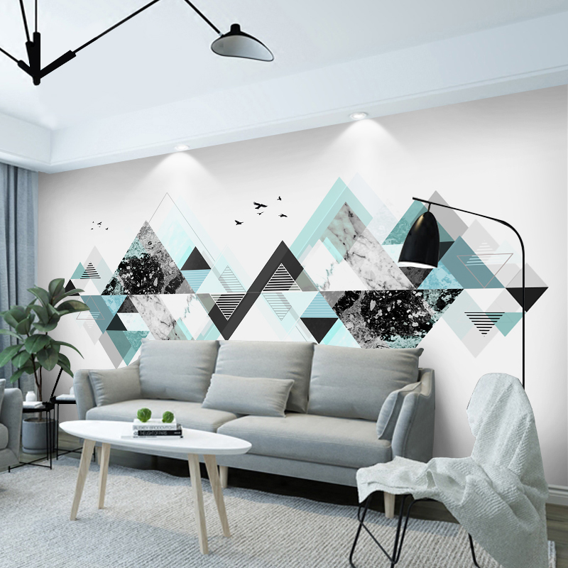 Nordic geometric living room TV background wall wallpaper modern minimalist bedroom mural decoration home 3d seamless wallpaper