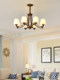American Retro Chandelier, Living Room Main Light, Bedroom and Dining Room Lighting, Country Style Iron Art Glass Lamp, French Simple Lighting Fixtures