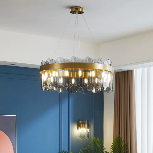 Люстра для гостиной, современный и минималистичный креативный глянцевый дизайнерский светильник для спальни, легкий роскошный стиль