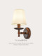 American Retro Wall Lamp, Master Bedroom Bedside Lamp, Living Room Background Wall Lamp, Warm Corridor Stairwell Fabric Lamp