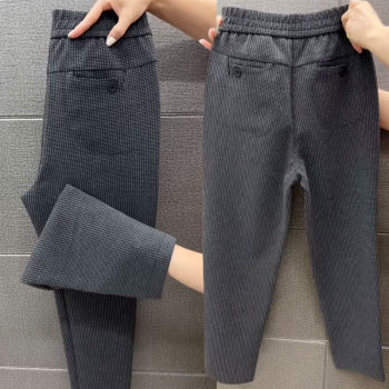 High-waisted versatile houndstooth nine-point plaid pants for small feet High-waisted versatile houndstooth nine-point plaid pants for small feet