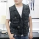 Đàn ông trung niên và già áo vest nam Cotton nhiều túi cộng với phân bón để tăng mùa xuân và mùa thu vest nam vest nam vest vest