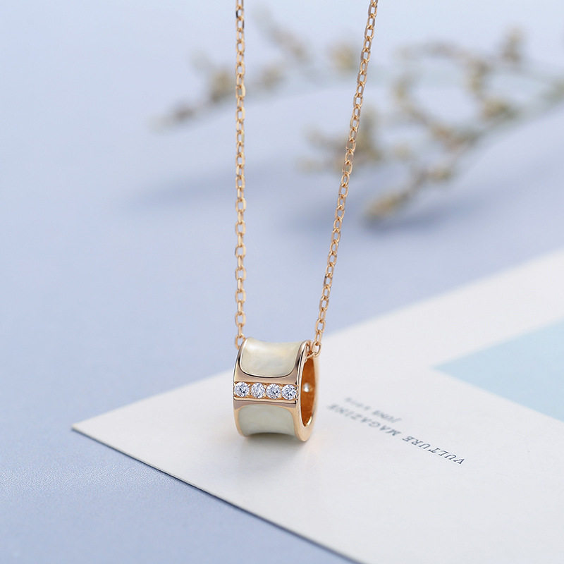 Pure silver S925 silver pendant fashion Korean version temperament 100 lap ring necklace pendant trekking necklace silver necklace rose gold