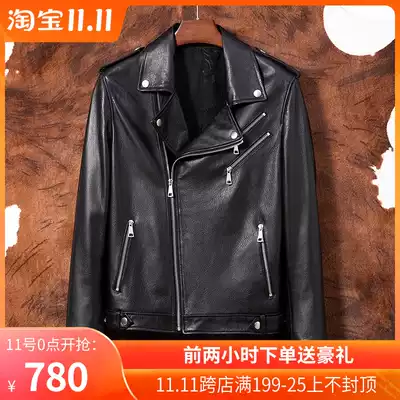 Spring and Autumn Leather Leather Leather Men 2021 New Goat Leather Men Motorcycle Leather Jackets Handsome Leather Leather Jacket Tide