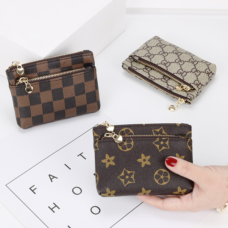 Europe and the United States 2021 new zipper coin purse women's clutch mini ultra-thin short small wallet key bag coin bag
