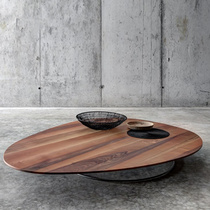 Italian minimalist Nordic simple shaped coffee table Household living room small tea table Wrought iron industrial style solid wood small coffee table