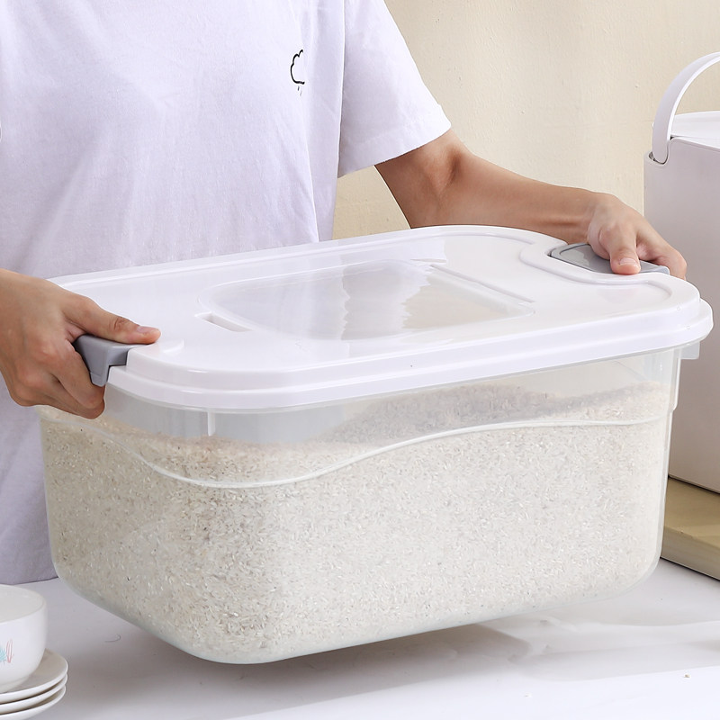 Kitchen rice storage bucket plastic rice bucket household insect-proof moisture-proof seal 40 catties rice tank 10 catties rice flour miscellaneous grain storage