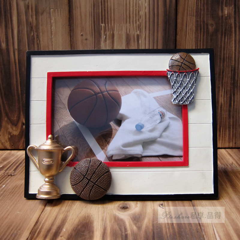Basketball personality customization process giftsCreative relief stereo resin painting birthday gift soft decoration frame