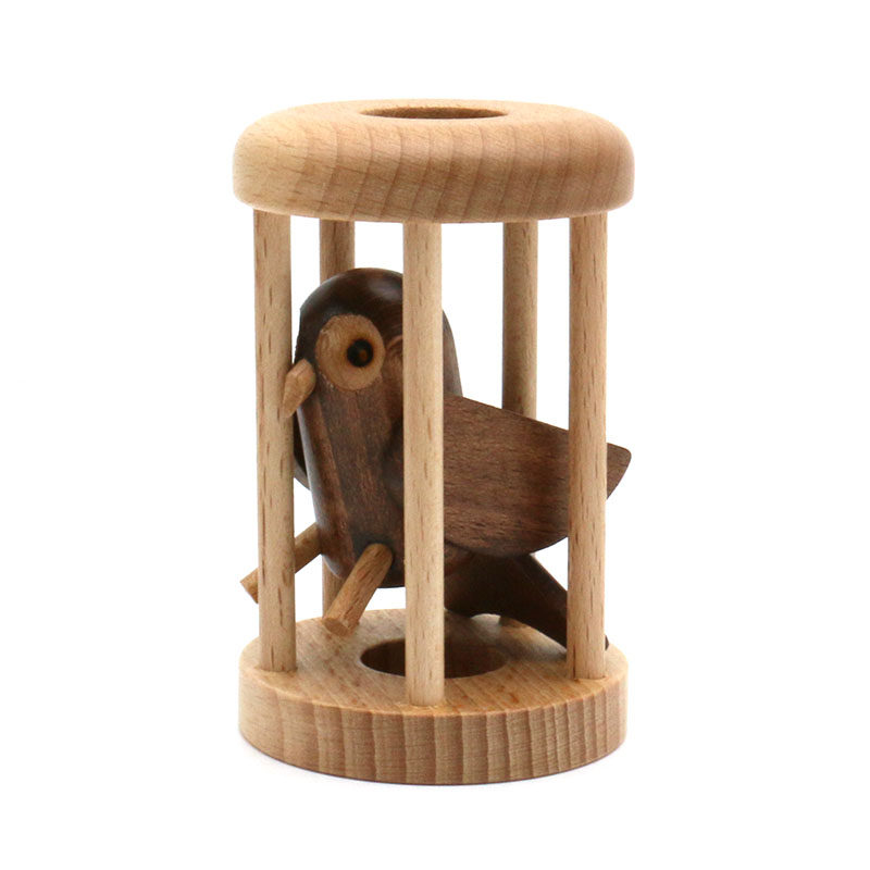 Настольная игра owl in cage 笼中之鸟笼中取物孔明锁智力益智解谜玩具木质猫头鹰
