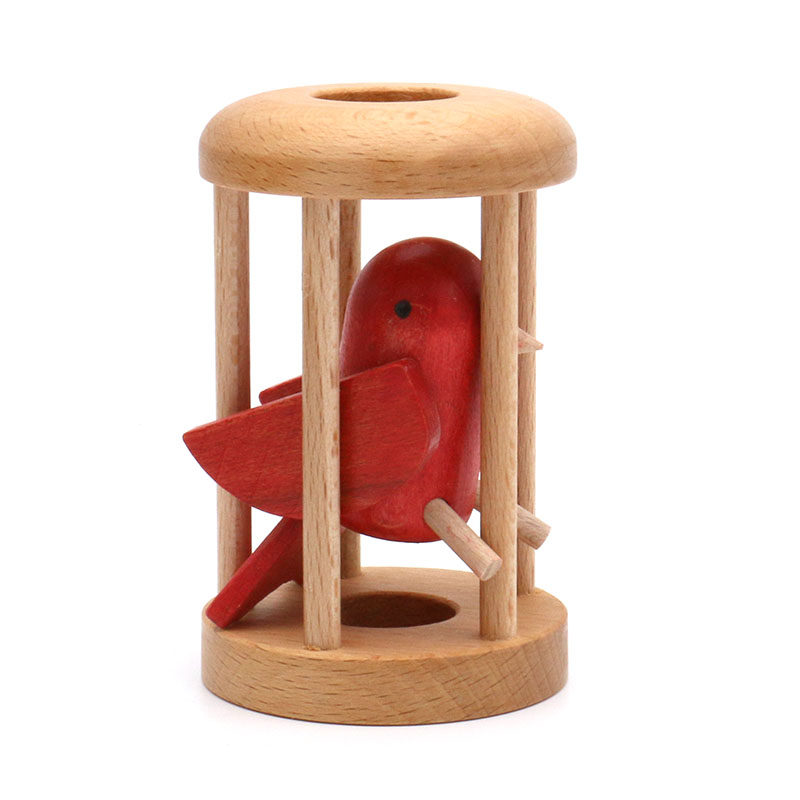 Настольная игра owl in cage 笼中之鸟笼中取物孔明锁智力益智解谜玩具木质猫头鹰