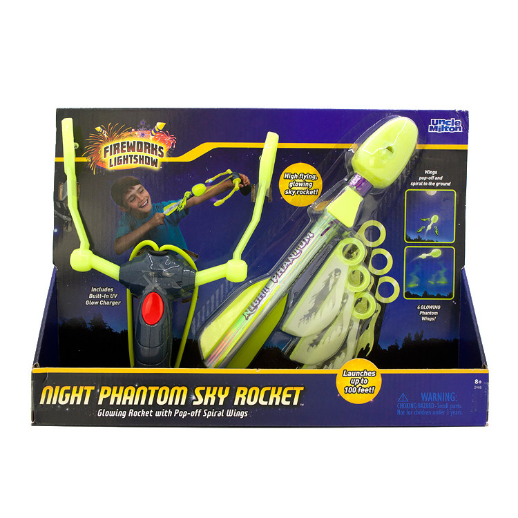 Uncle Milton Night Phantom Sky Rocket luminous Rocket light effect slingshot launcher